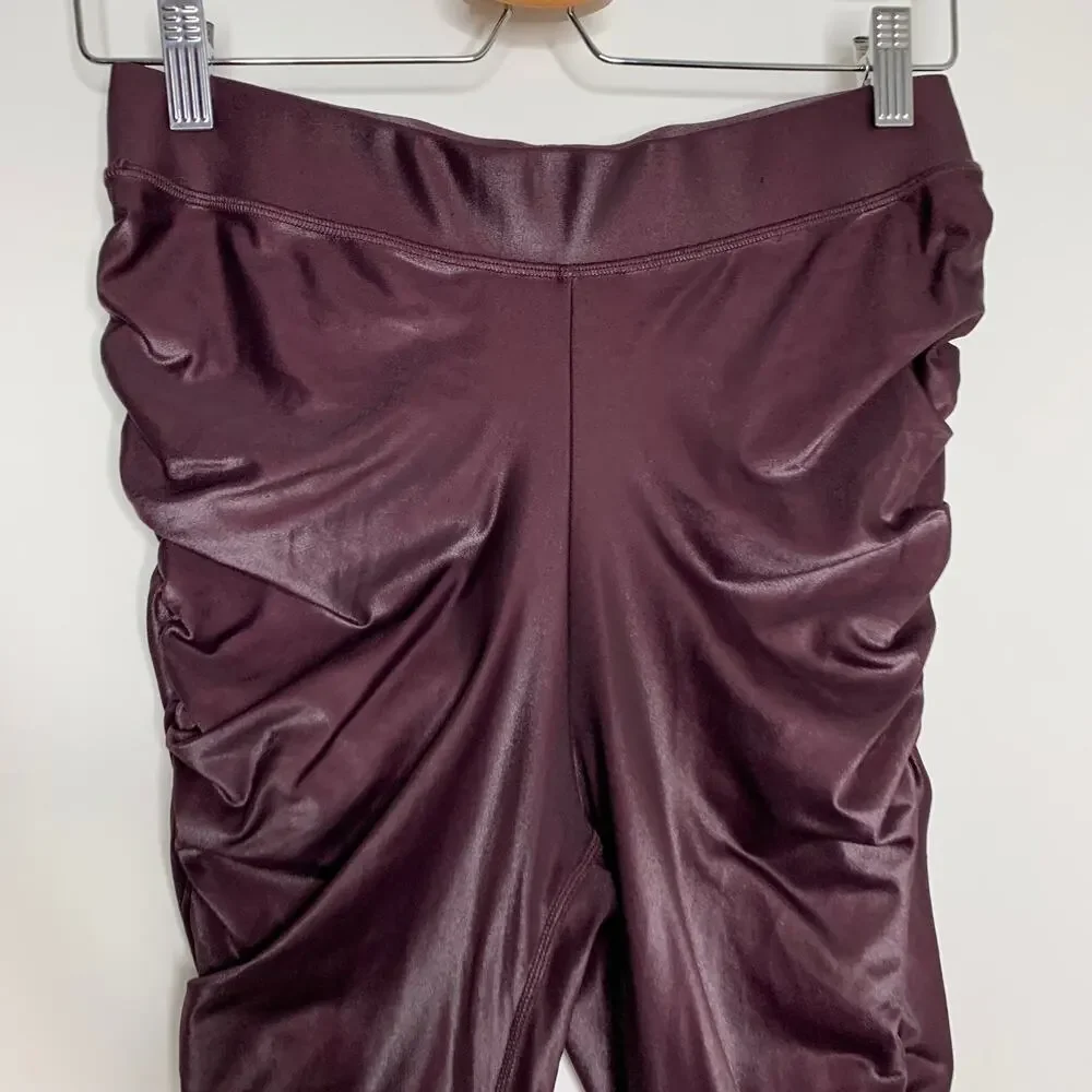 Alo yoga High-Waist Cinched Legging Oxblood Shine Purple Womens Large